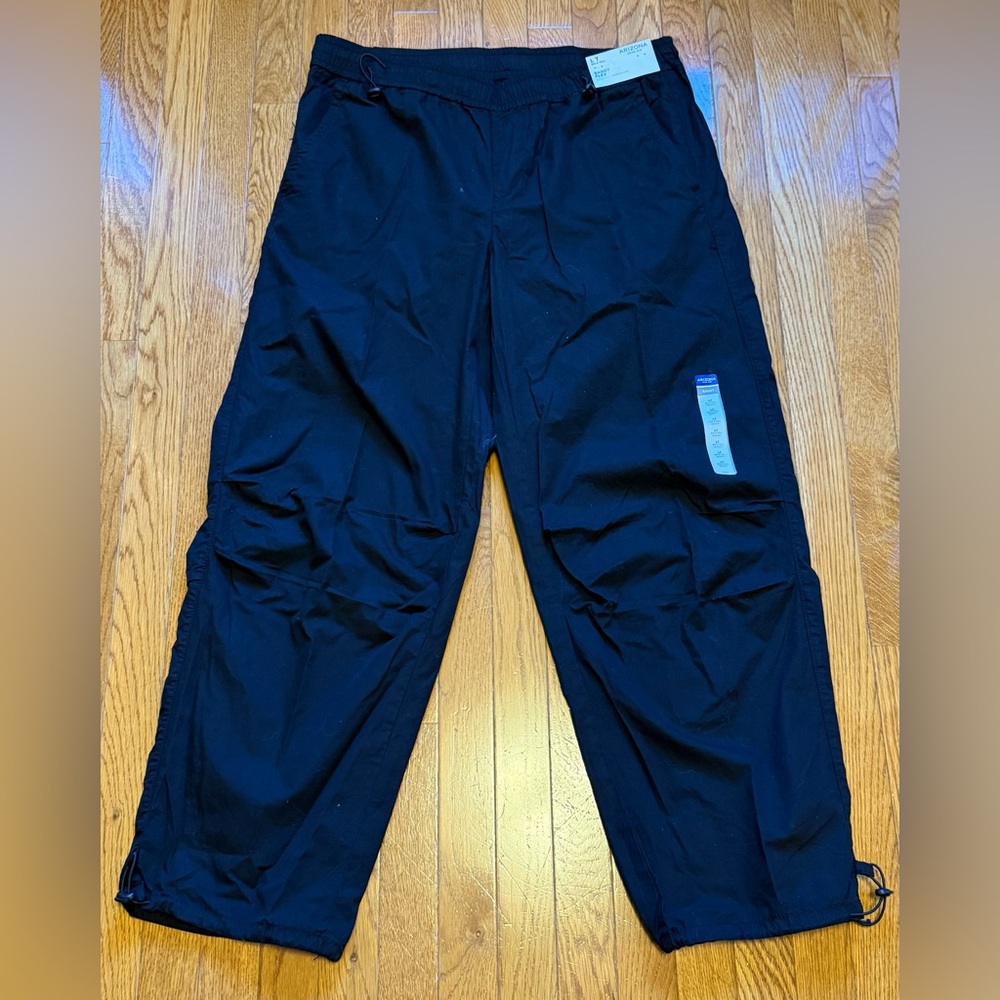 Arizona Men's LT Big & Tall Black Baggy Flex Pants - Baggy Fit Tapered Leg NWT
